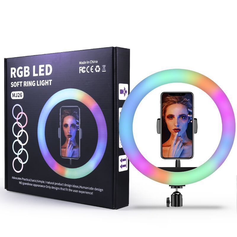 Đèn LED Ring RGB sáng tạo Lives tream , Quay clip , Chụp Ảnh Size 26cm Đèn Chớp Nháy