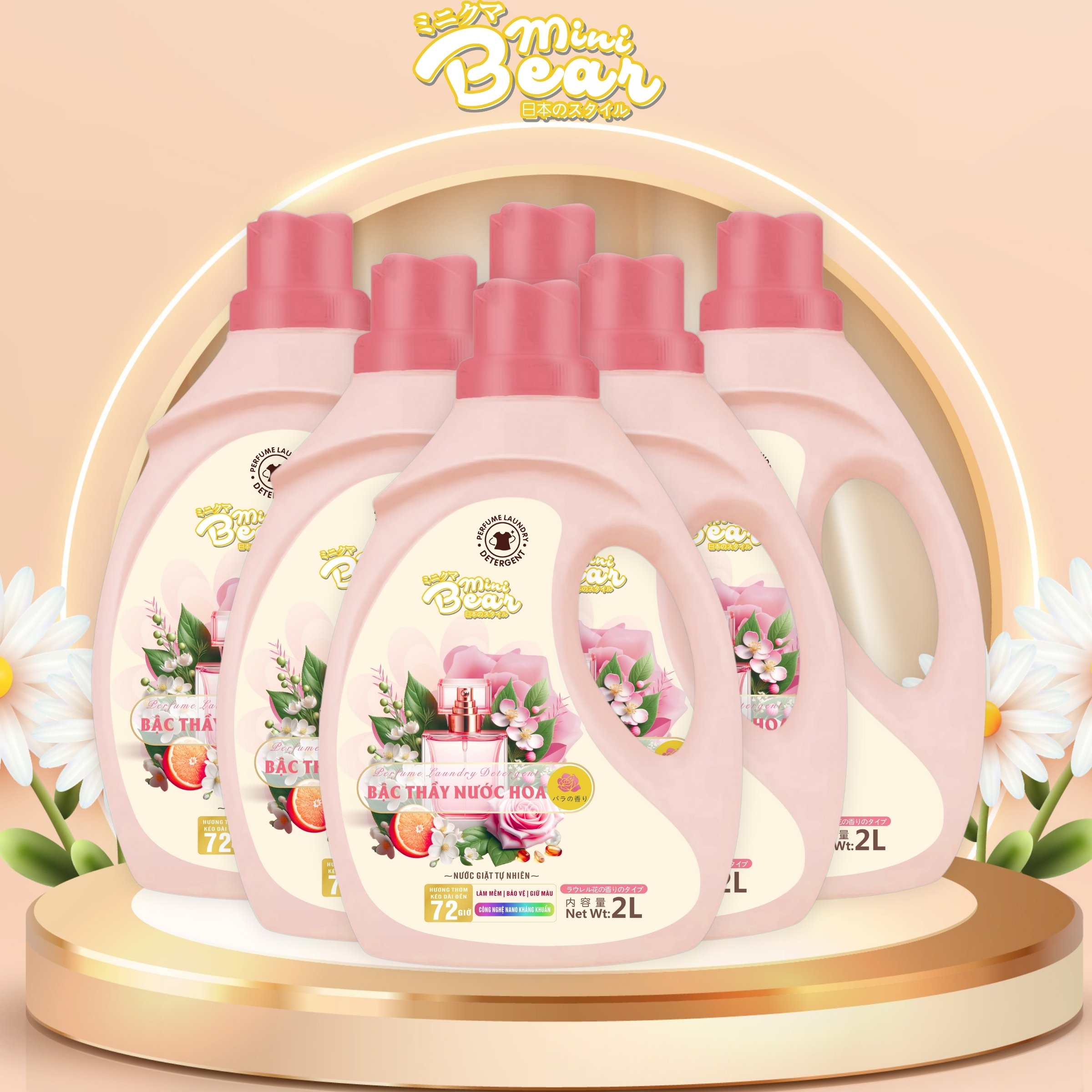 Nước giặt hương nước hoa pháp Minibear - Lưu hương 72h, làm sạch tự nhiên, mùi thơm sảng khoái