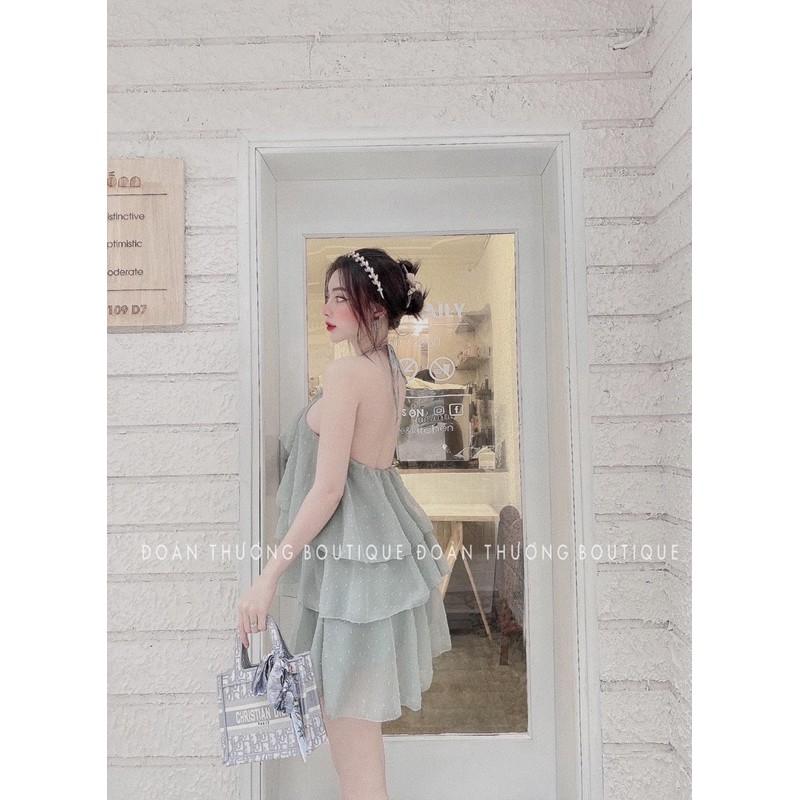 ĐẦM CỔ YẾM TẦNG KÈM HOA