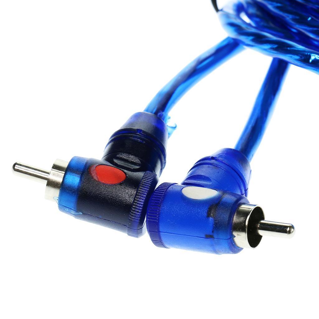 4.5m 2  MALE TO 2RCA MALE CAR STEREO AUDIO POWER CABLE WIRE BLUE
