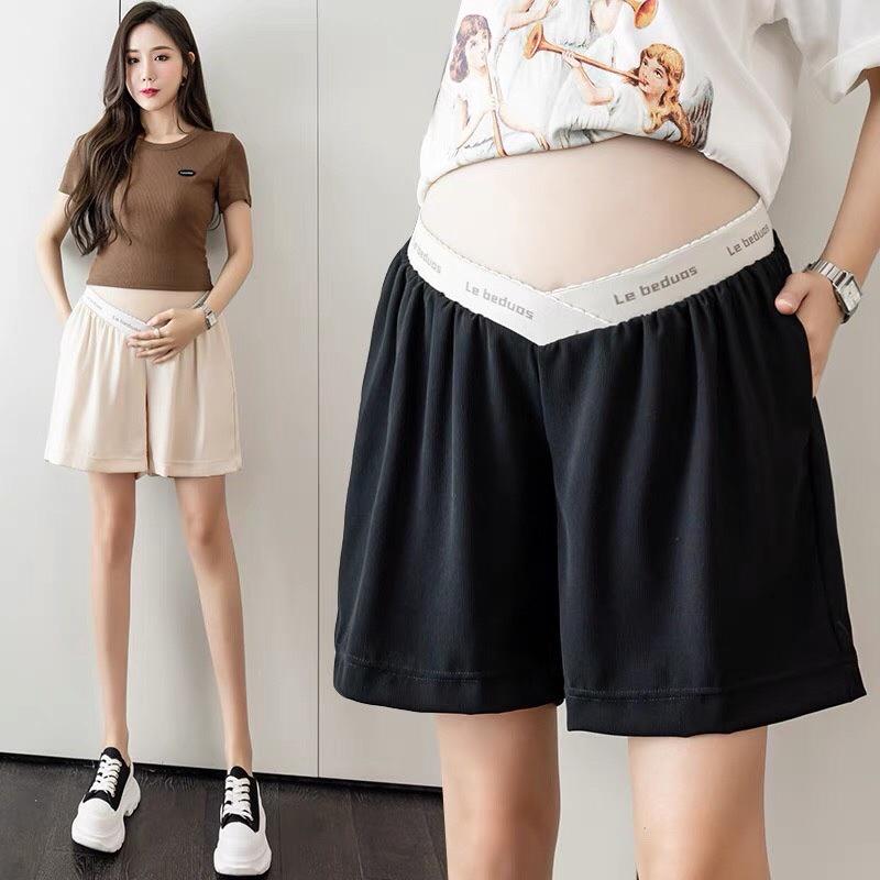 Quần ống rộng xuông mát cạp thấp cho bà bầu