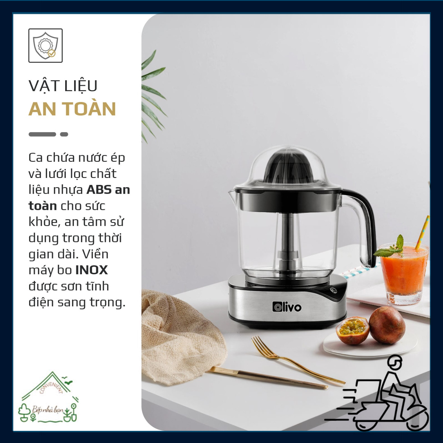 Máy Ép Chậm OLIVO SJ240 – Khoang Tiếp Lớn – Giải Pháp Hoàn Hảo Cho Việc Ép Kết Hợp Trái Cây, Rau Củ- Hàng Chính Hãng