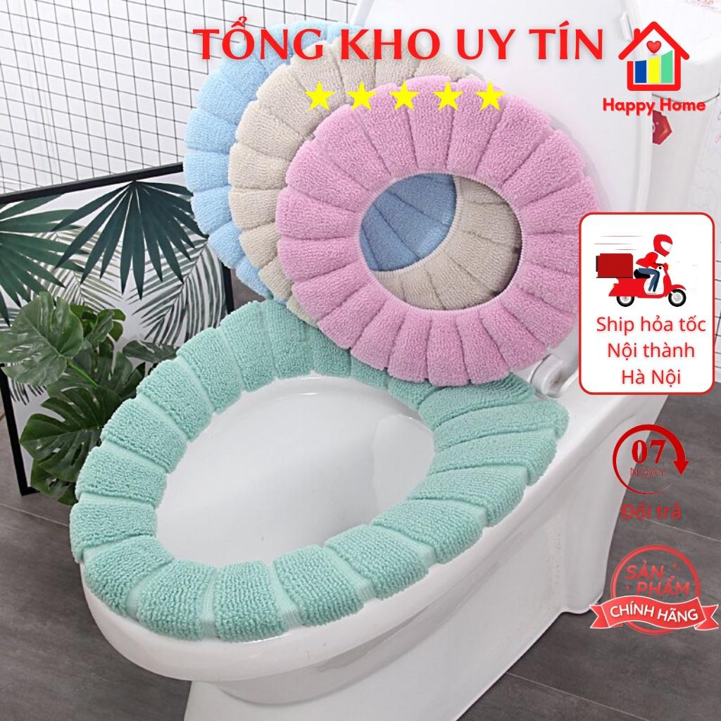 Tấm lót bồn cầu chống lạnh giá, ấm áp mùa đông. miếng đệm lót nhà vệ sinh nỉ bông cao cấp Happy Home