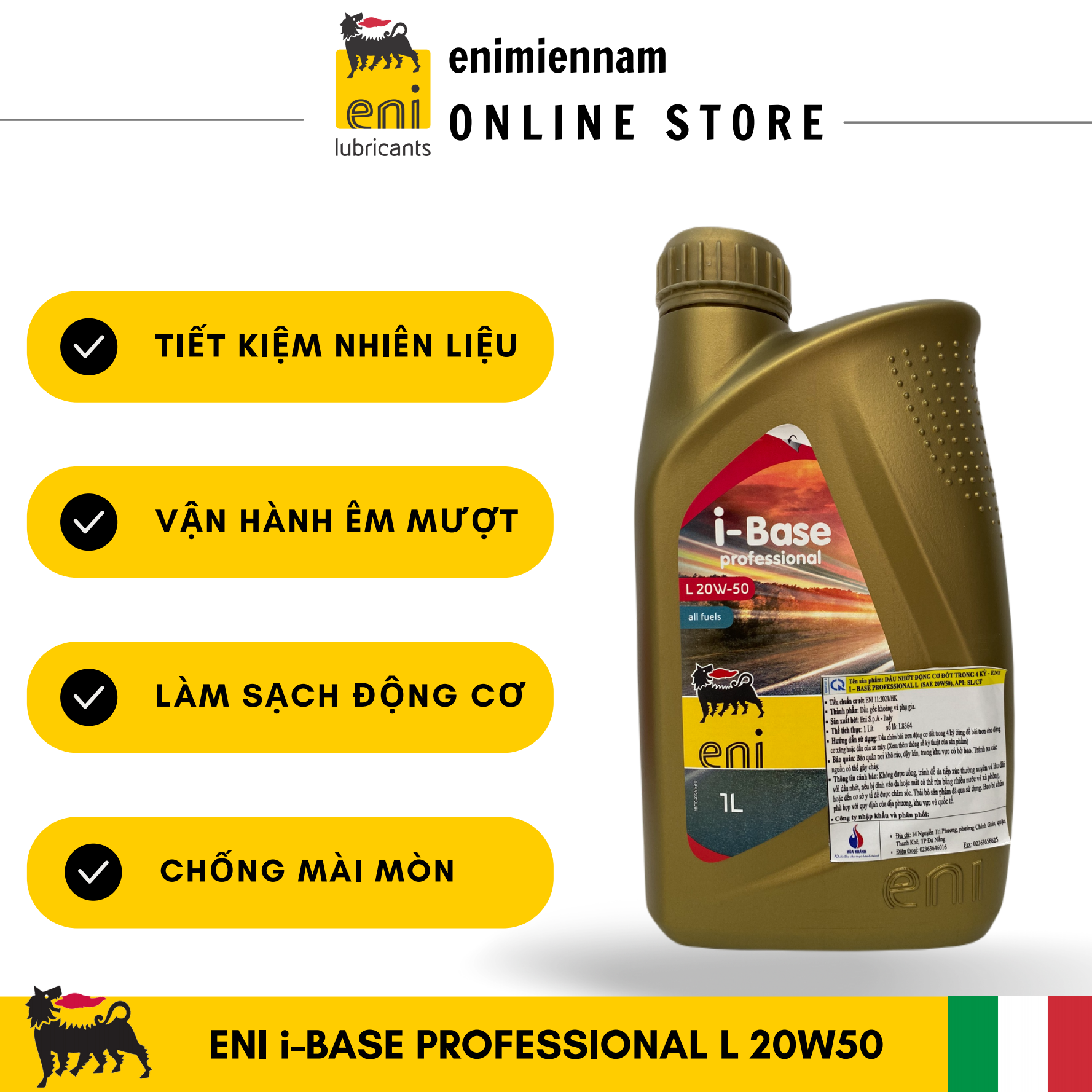 Nhớt xe số Eni i-Base Professional L 20W50