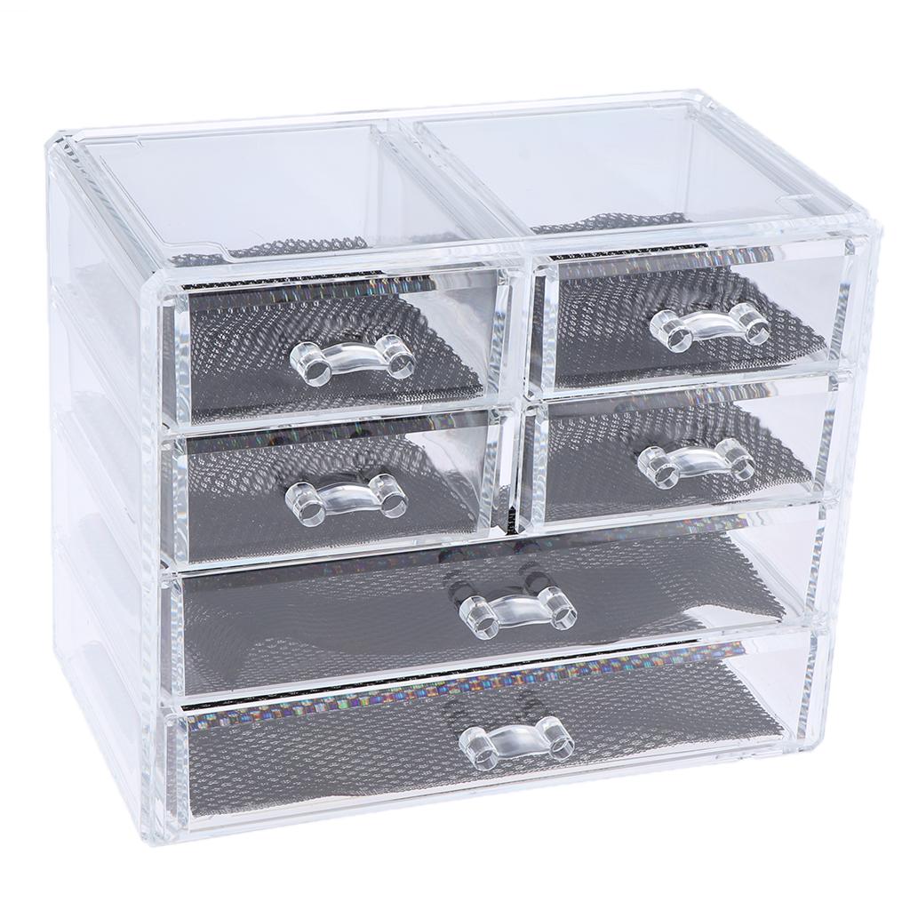 Acrylic Makeup Drawer Organizer Jewelry Nail Art Tools Storage Display Case  6