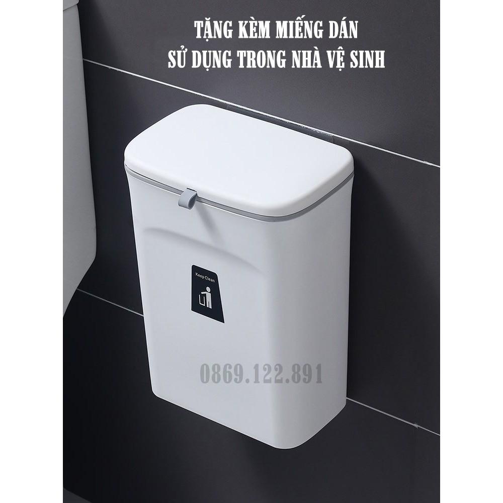 Thùng đựng rác gài cánh tủ bếp có nắp đậy - Thùng rác treo gắn tủ bếp R02