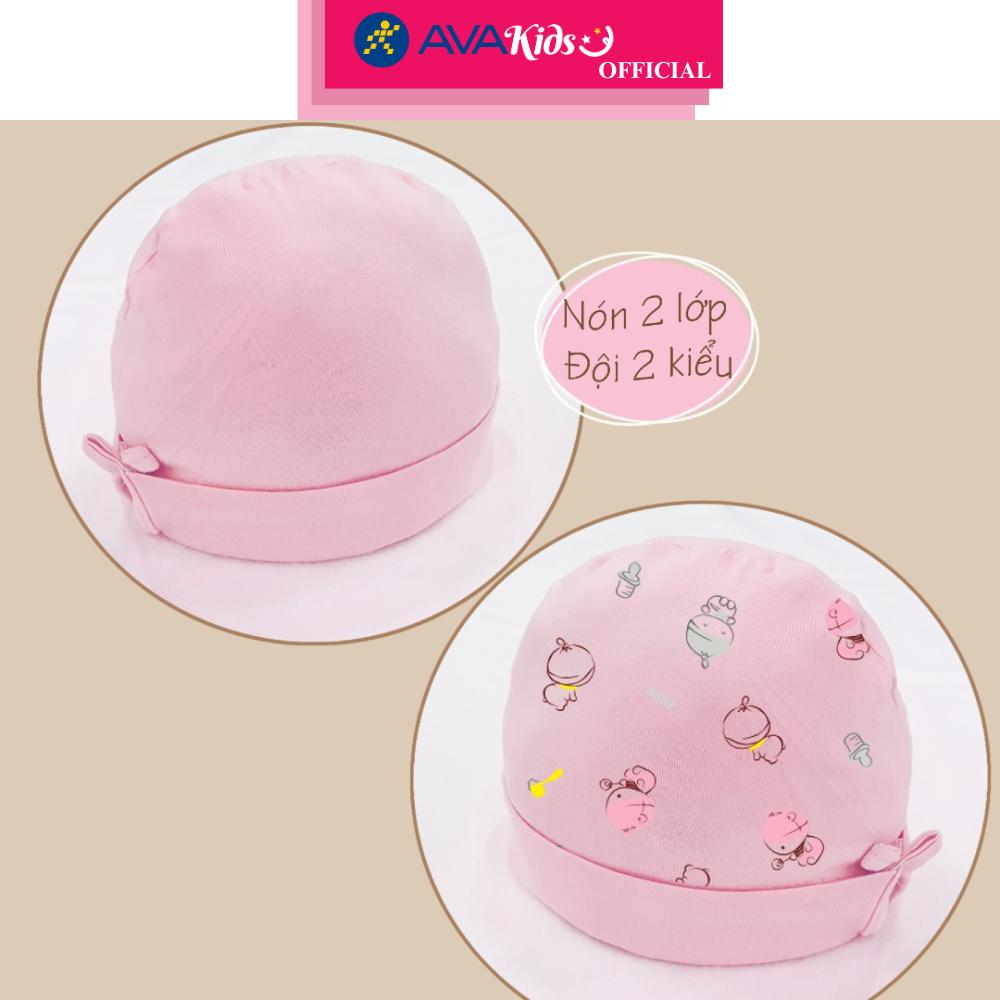 Nón sơ sinh 2 lớp in họa tiết BabyMommy - Màu ngẫu nhiên (0 - 6 tháng)