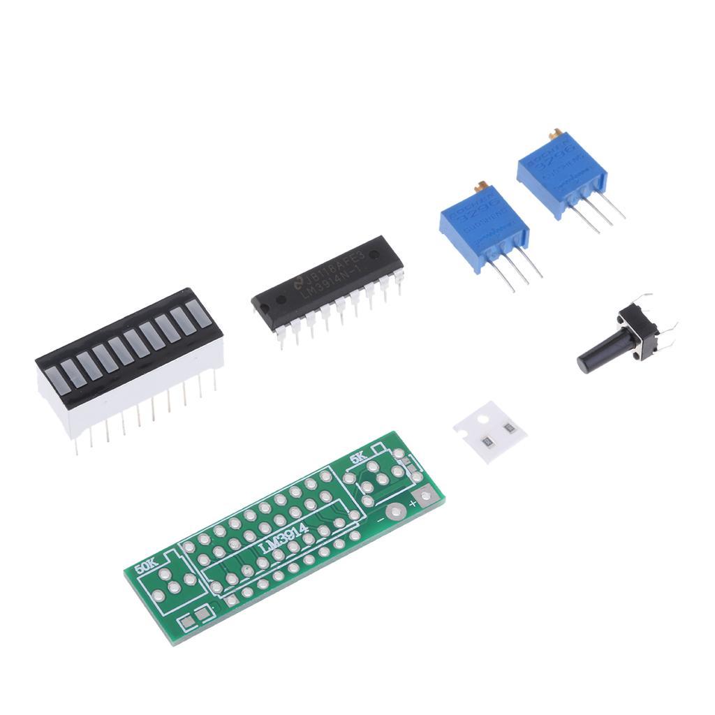 2-7pack Battery Power LED Bar Display Module Kits 10 Segments DIY LM3914 Kits