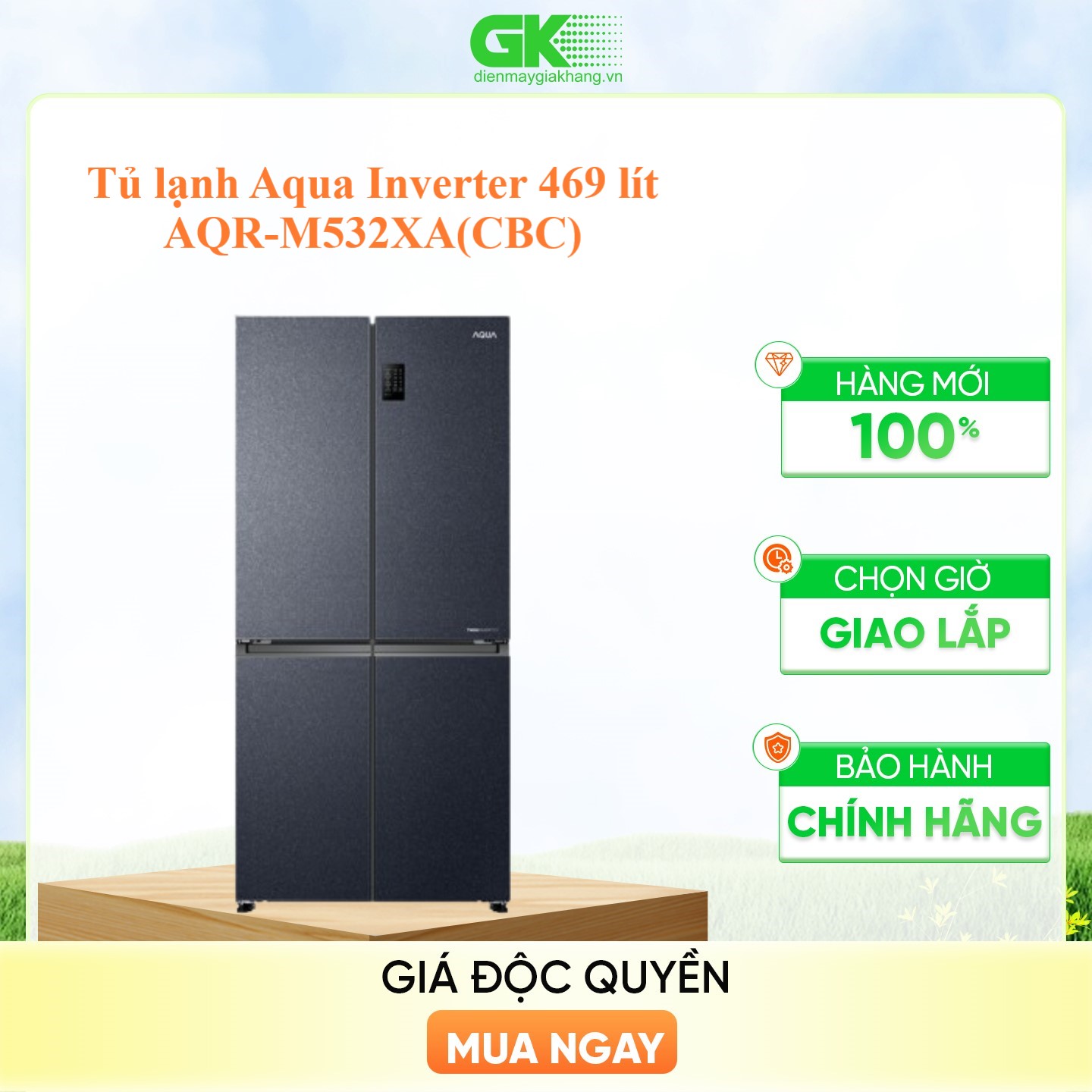 AQR-M532XA(CBC)  - Tủ lạnh Aqua Inverter 469 lít AQR-M532XA(CBC) - Hàng Chính Hãng - Chỉ Giao Hồ Chí Minh