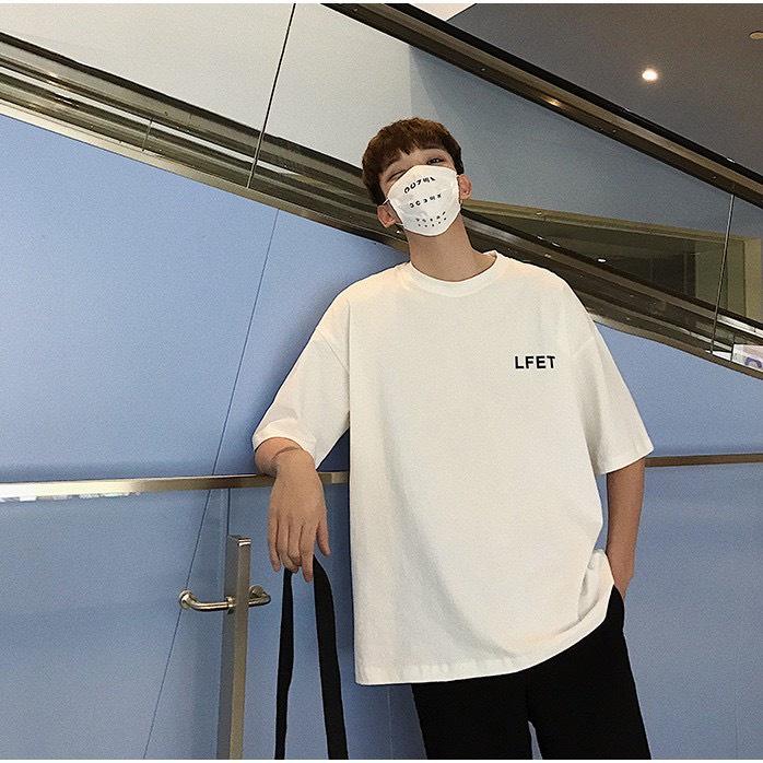 ÁO THUN TAY LỠ UNISEX NAM NỮ IN LFET - FREESIZE DƯỚI 75KG