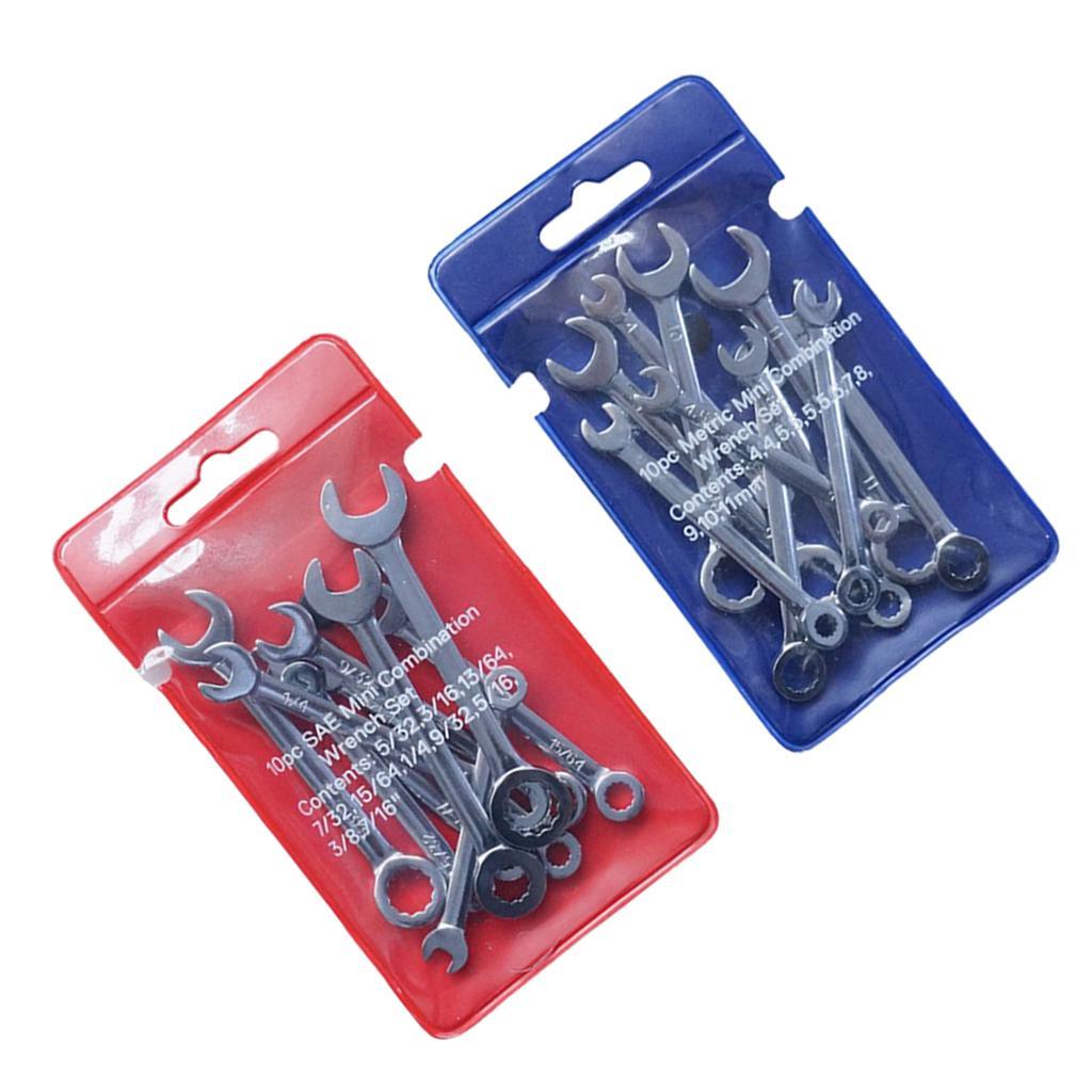 20x Steel Polished Ratcheting Combination Spanner Wrench Set Flex-Head