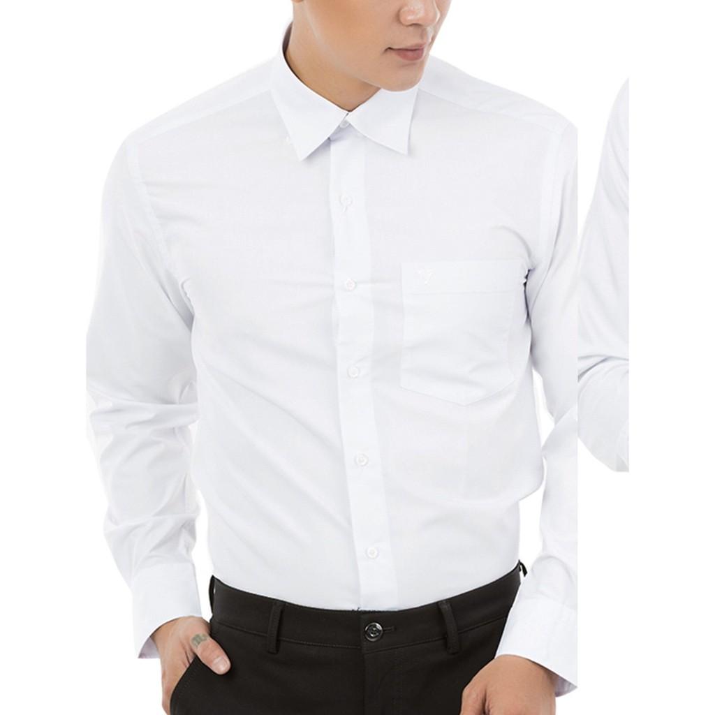 Áo sơ mi nam trung niên trơn dưới 88kg