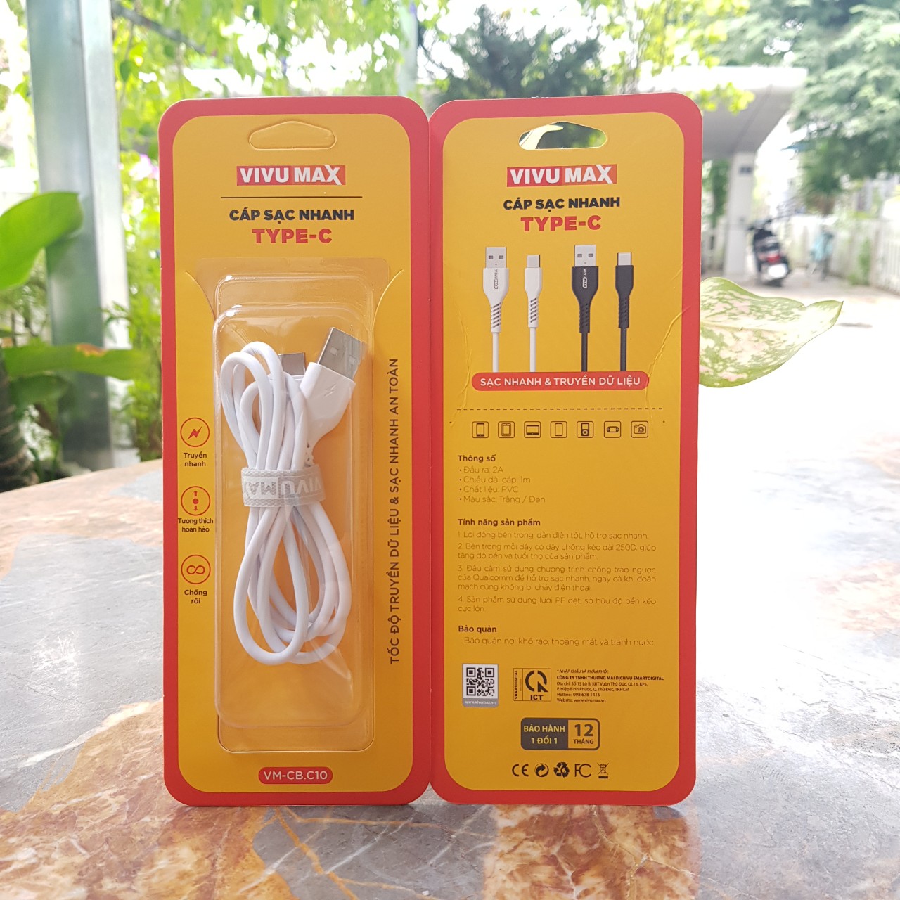 Cáp Sạc Nhanh và Truyền Dữ Liệu VivuMax C10 đầu sạc Type C – Hàng Chính Hãng