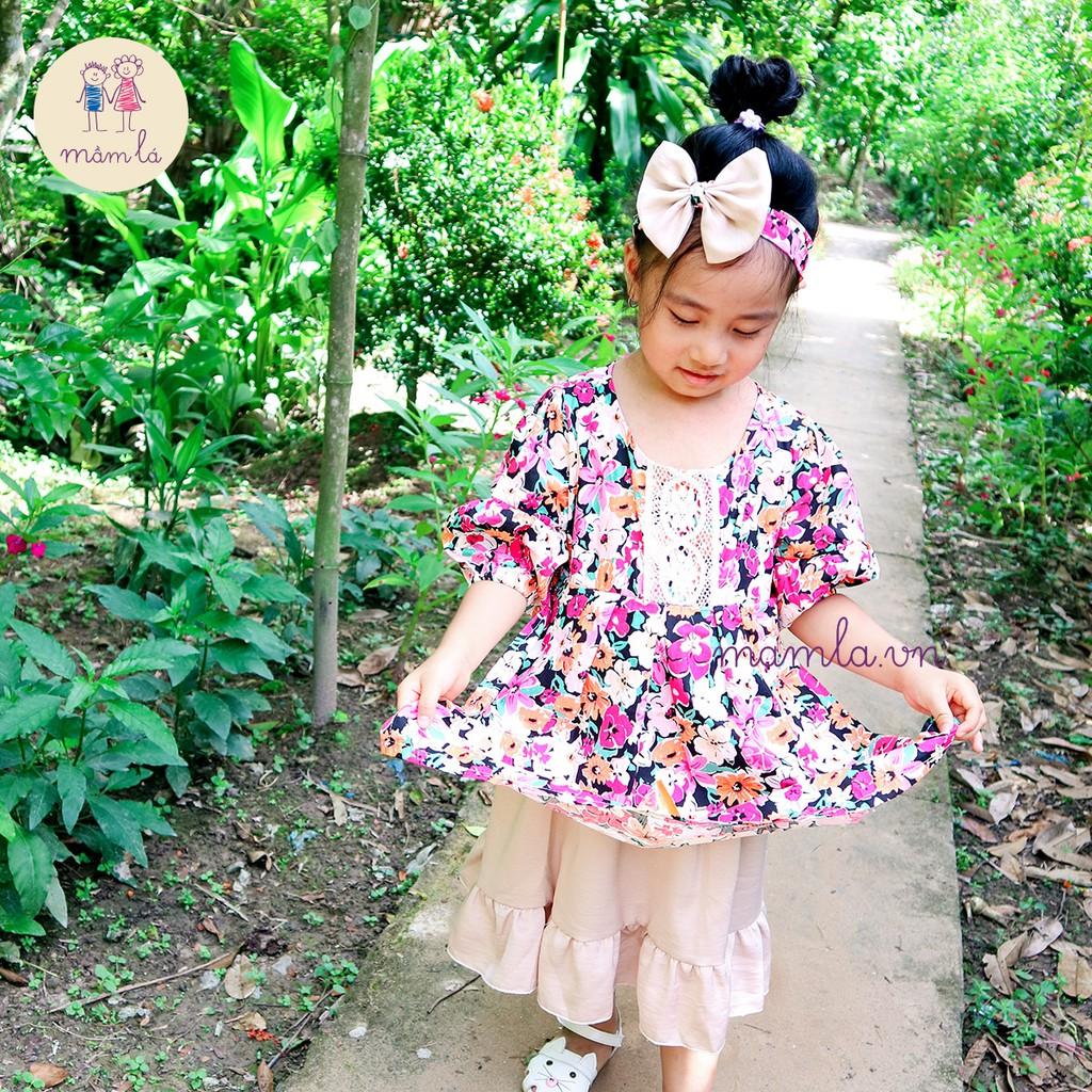Váy đầm cách tân hoa to tím | 1Y-5Y