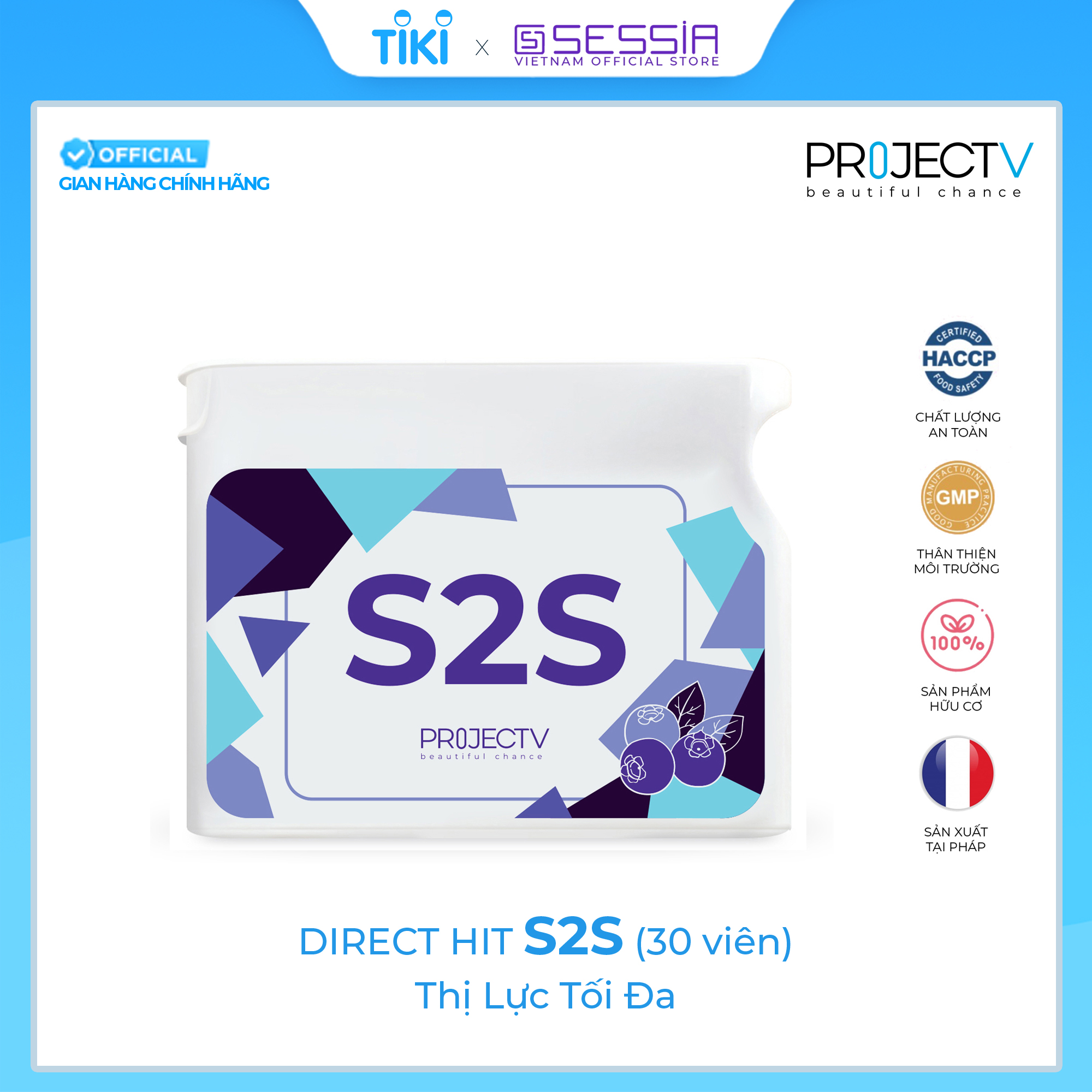 [VOUCHER 220K] Thực Phẩm Sức Khoẻ BR+A+S2S | V Alphabet - Trí não, Thị lực & Chống oxy hoá - PROJECT V - Xuất xứ Pháp, Hàng Chính Hãng