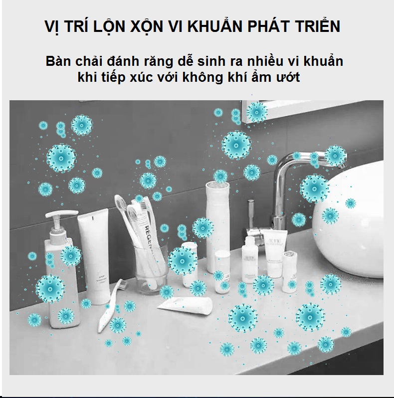 Giá Treo Khử Trùng Bàn Chải Đánh Răng Bằng Tia UV, Nhả Kem Đánh Răng Tự Động, Cảm Biến Tự Động Thông Minh - Hàng Chính Hãng