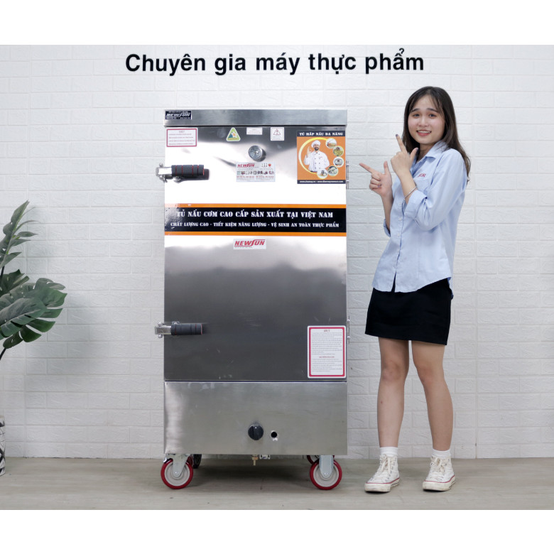 Tủ Hấp Giò Chả, Thực Phẩm 60 Kg Bằng Gas 10 Khay NEWSUN, Năng Suất Cao - Hàng Chính Hãng