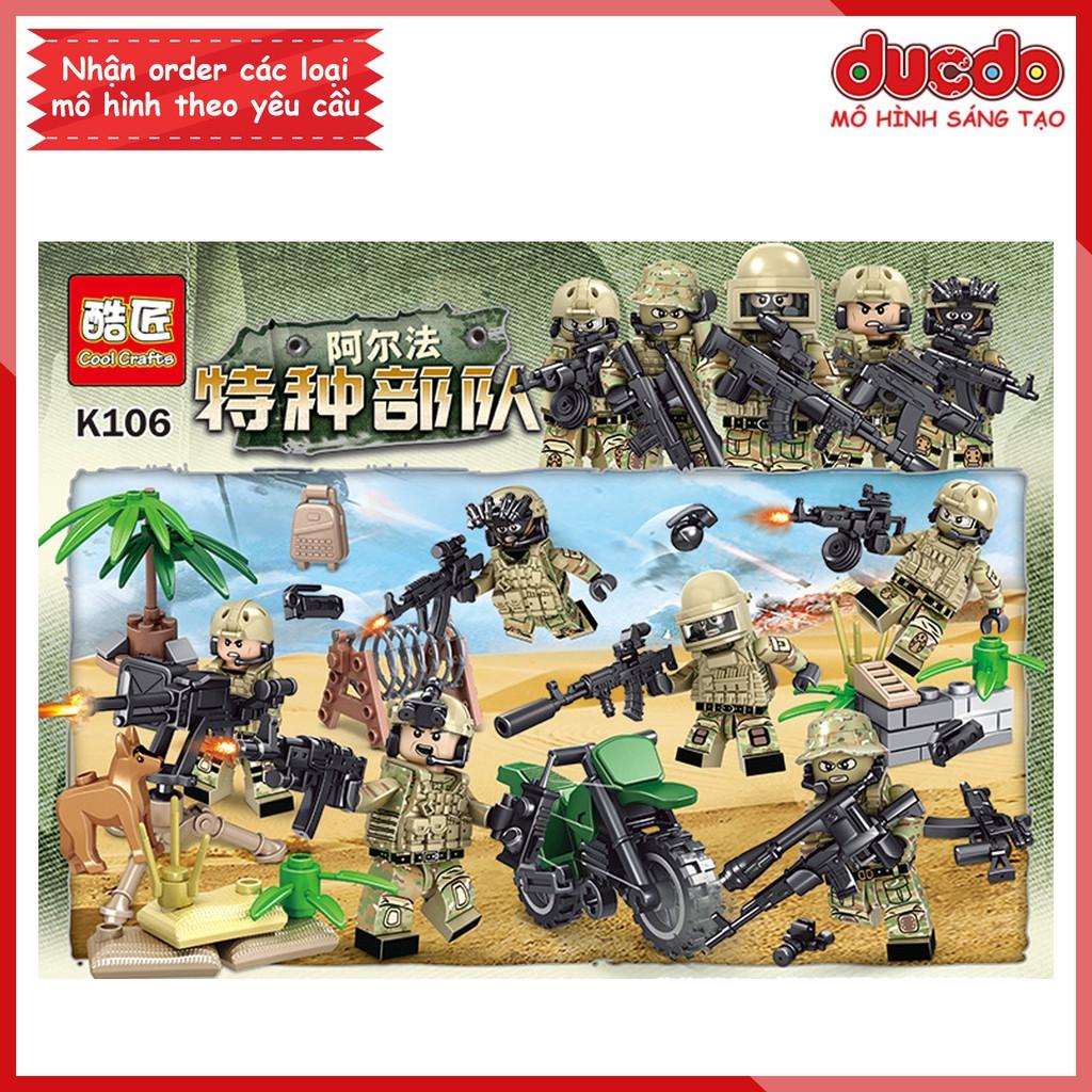 Biệt đội 6 lính đặc nhiệm Alpha siêu chất - Đồ chơi Lắp ghép Mini Minifigures Army SWAT Mô hình K106