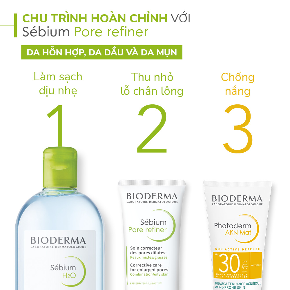 Kem dưỡng se nhỏ lỗ chân lông cho da hỗn hợp và da dầu Bioderma Sébium Pore Refiner - 30ml