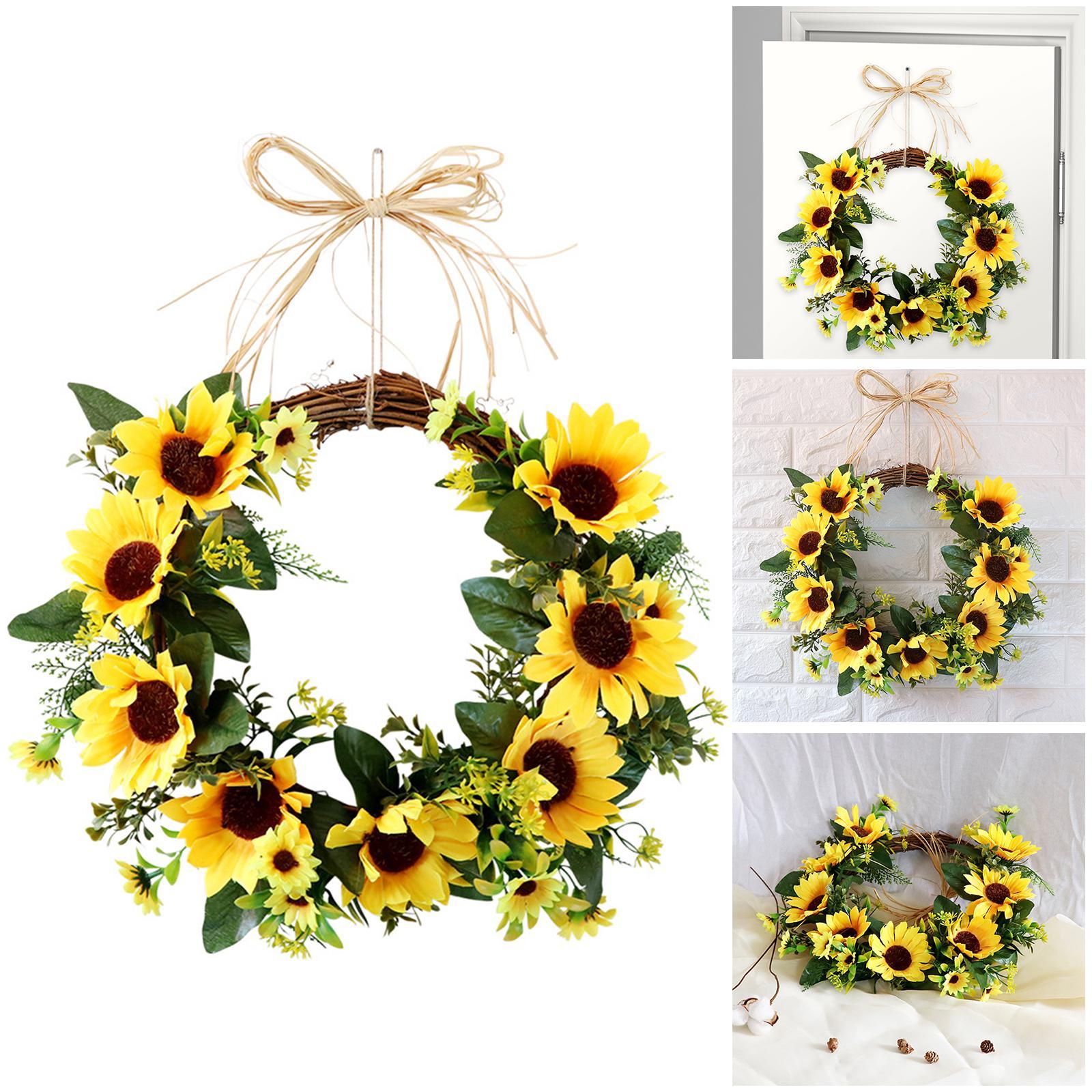 Artificial Wreath, 13.8 Inch Decorative Flower Wreath