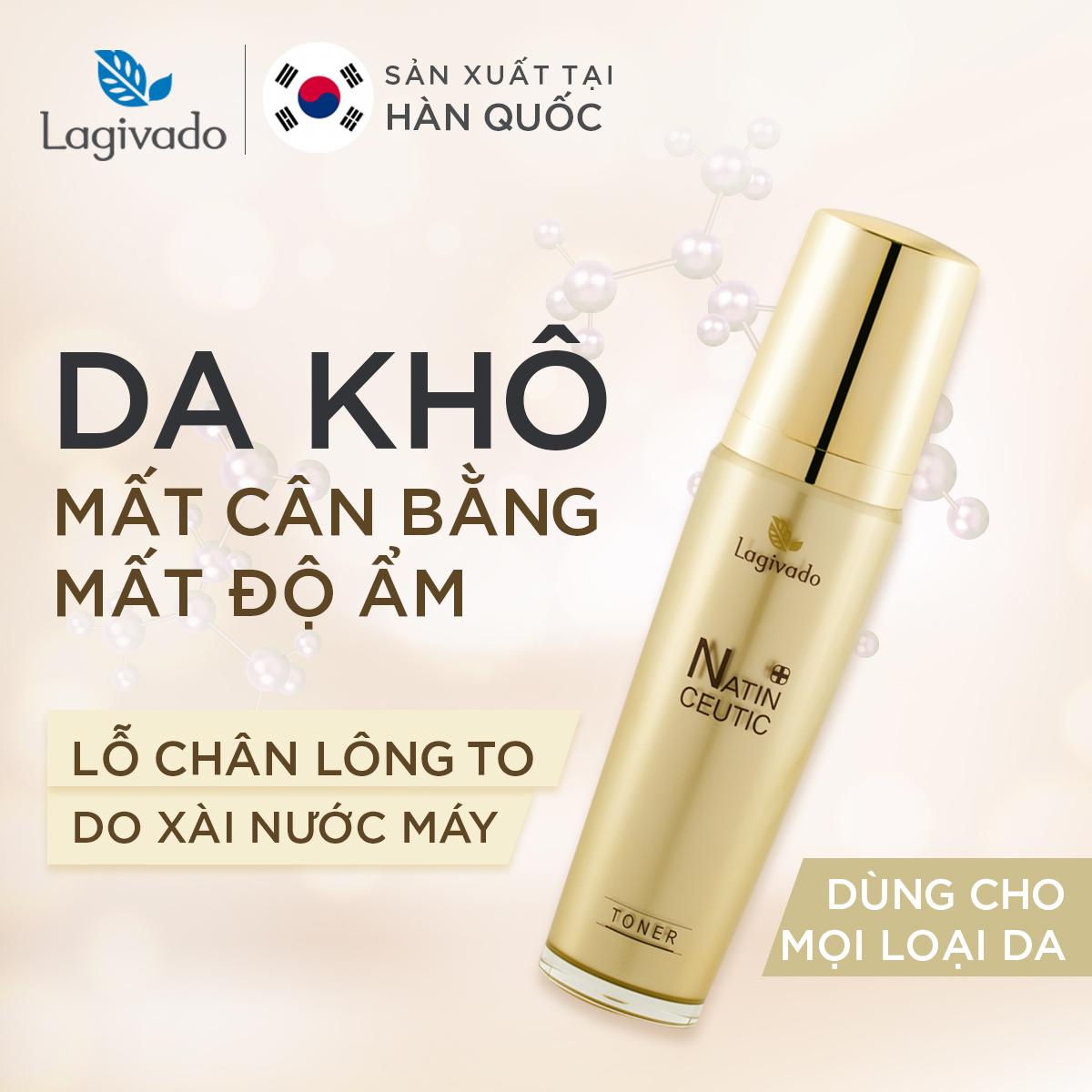 Nước hoa hồng HÀN QUỐC trắng sáng da mặt, giảm nám, tàn nhang  LAGIVADO NATIN CEUTIC TONER 120 ml