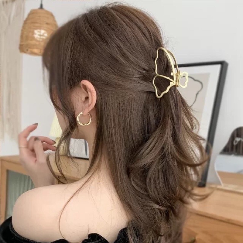 Kẹp tóc cánh bướm kim loại phong cách thanh lịch