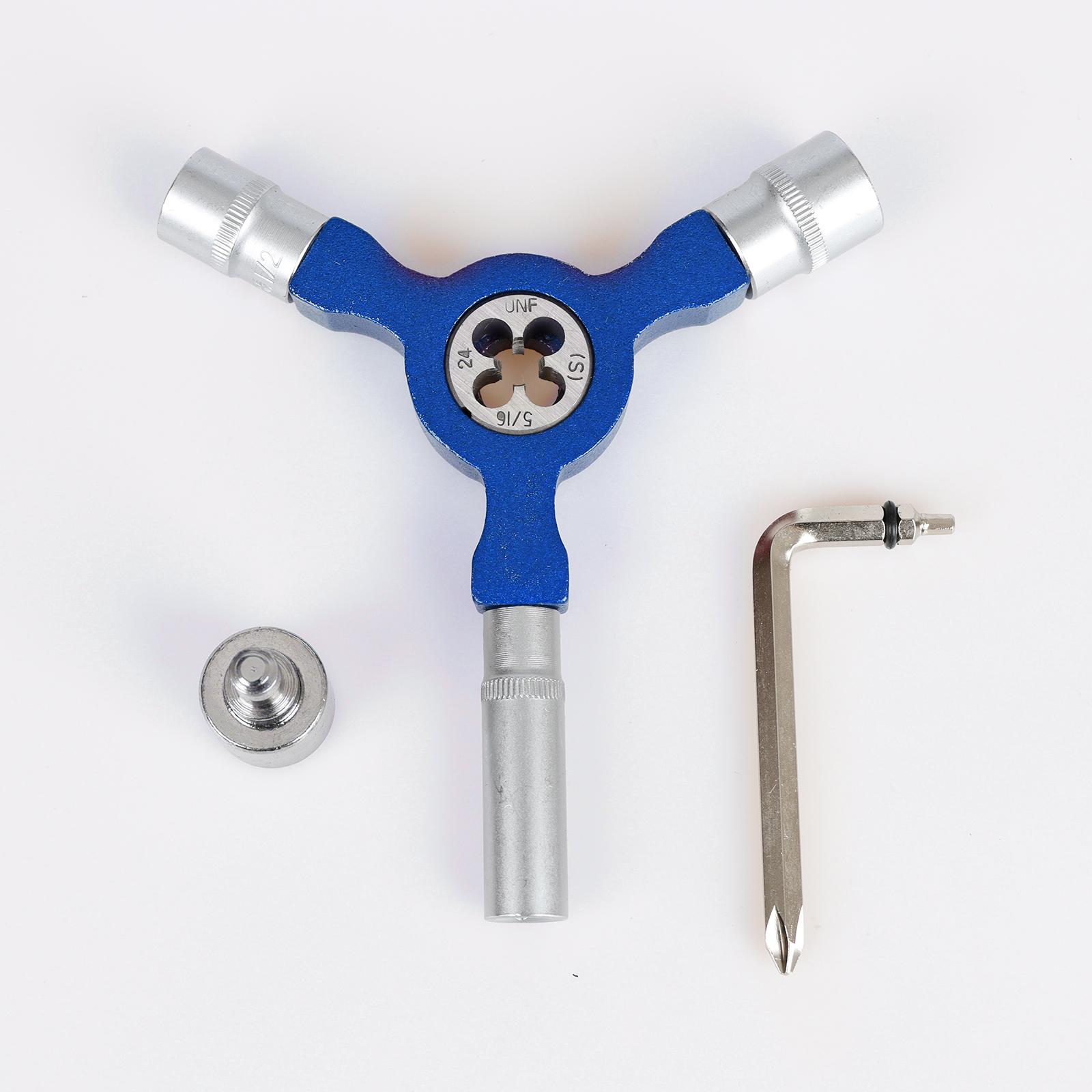Skateboard Tools Skate Y Tool Multi Skate Wheels Roller Repair Wrench Blue