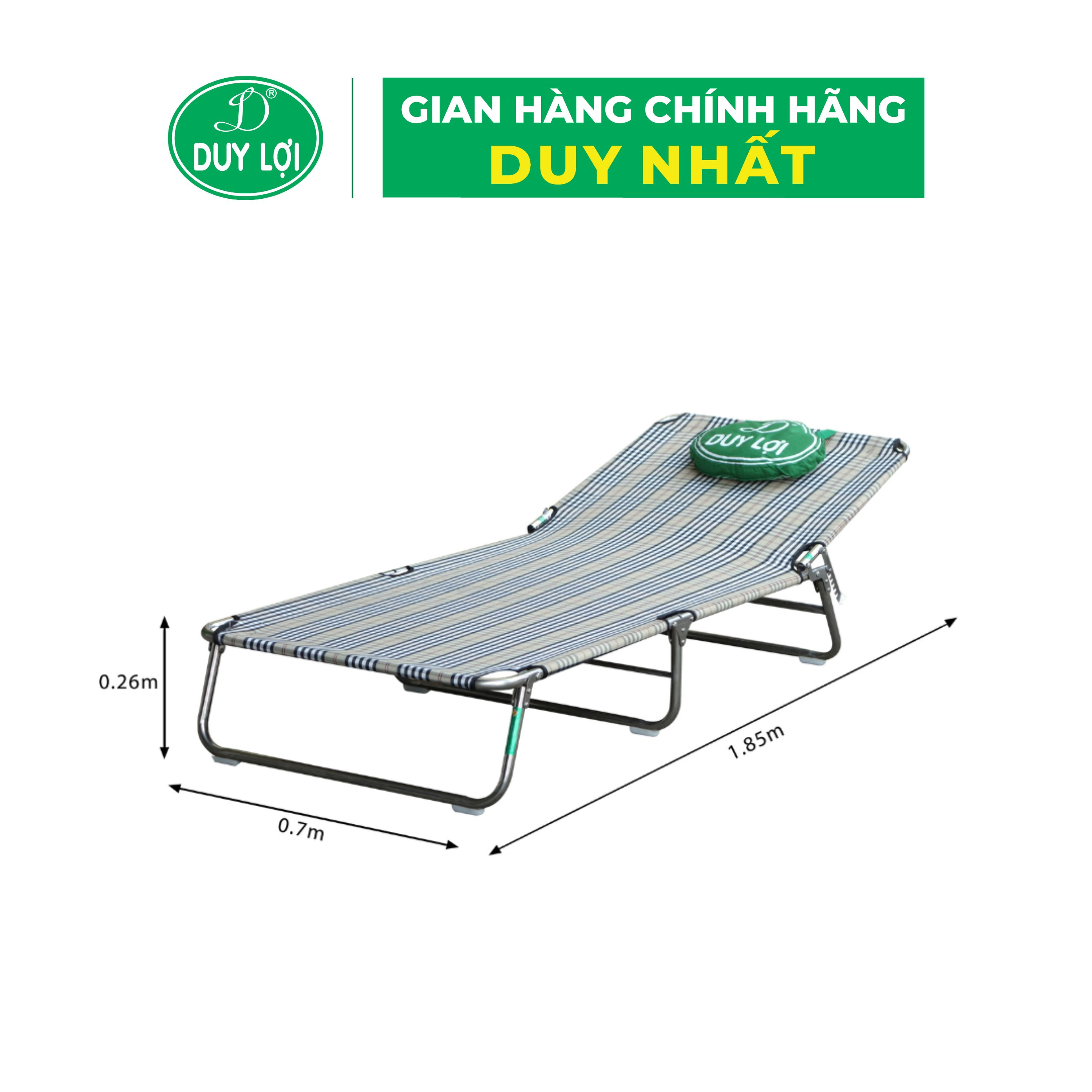 COMBO 1 GIƯỜNG GHẾ XẾP INOX CỠ LỚN &amp; 1 BỘ VÕNG XẾP INOX CỠ ĐẠI DUY LỢI