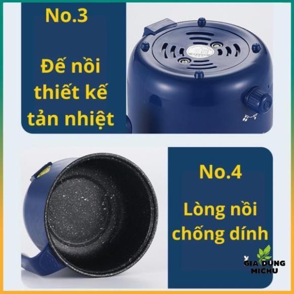 Nồi Lẩu Điện Đa Năng 2 Nấc Nhiệt Kèm Giá Hấp Có Tay Cầm Tiện Dụng 18cm - Nồi Lẩu Hấp Mini 2 Tầng Cao Cấp.