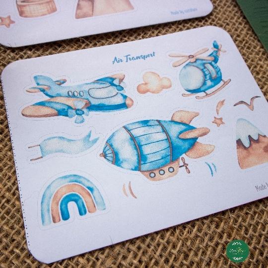 Sticker thiết kế - sticker sheet air transport - trang trí sổ tay, nhật kí bullet journal - uni036