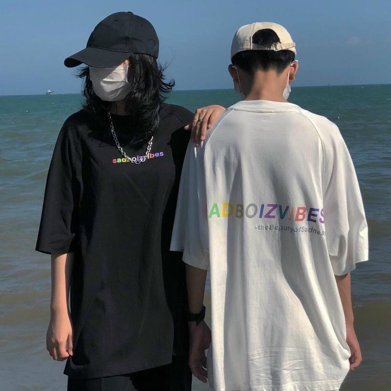 Áo phông sadboiz sadboizvibes 7 màu tay lỡ nam nữ form rộng , áo thun sadboiz nam nữ form rộng unisex Ulzzang