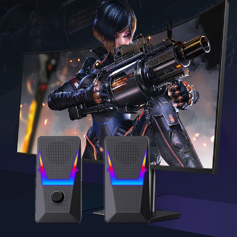 CO705 3.5mm Aux 2.0 Stereo Surround Music Loa chơi game thanh âm thanh cho máy tính máy tính để bàn loa loa màu: Đen