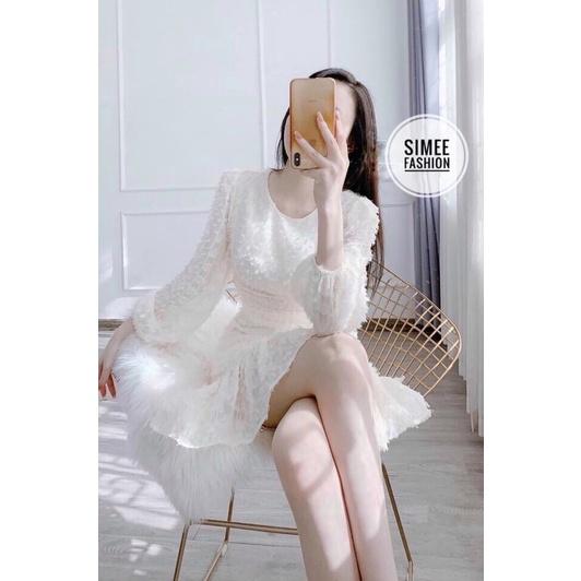 Váy đuôi cá lông vũ thiết kế Simee