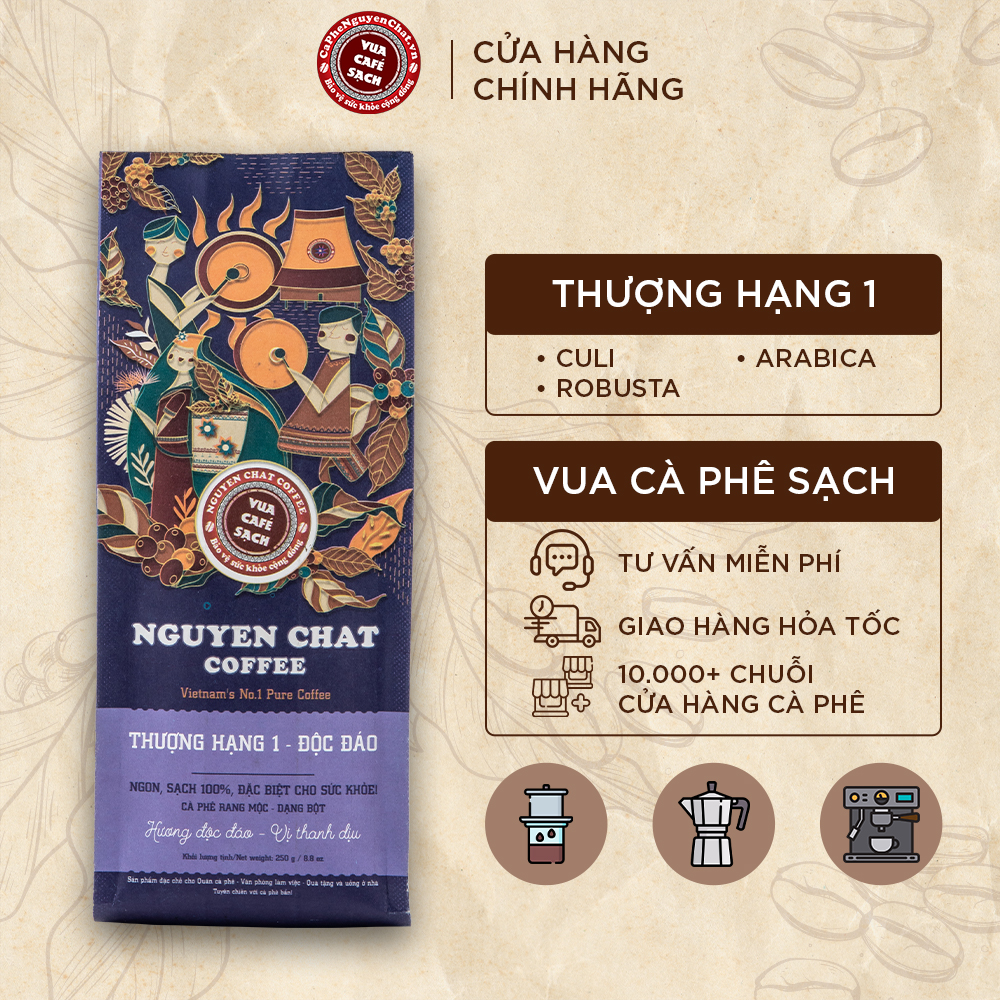 Cà phê xay nguyên chất THƯỢNG HẠNG 1 Signature Coffee No.1 phong cách Y hương vị tinh túy, hậu vị kéo dài - 250g