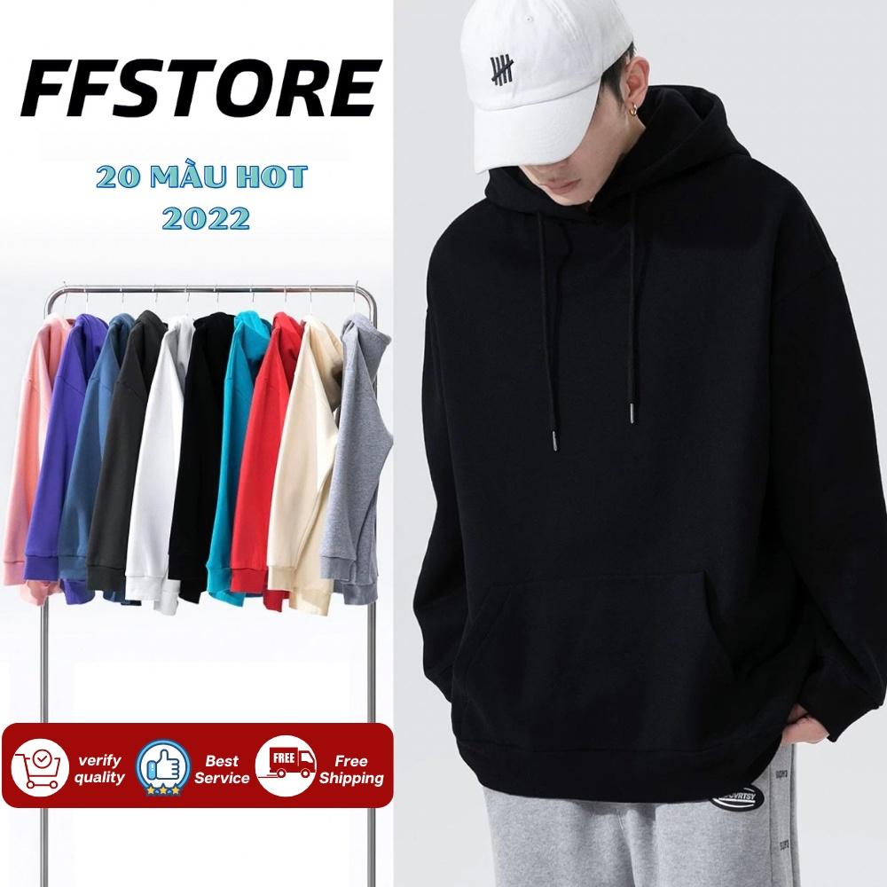 Áo hoodie nỉ trơn FFSTORE mũ 2 lớp, form rộng, vải dày dặn siêu rẻ phù hợp cho cả nam và nữ