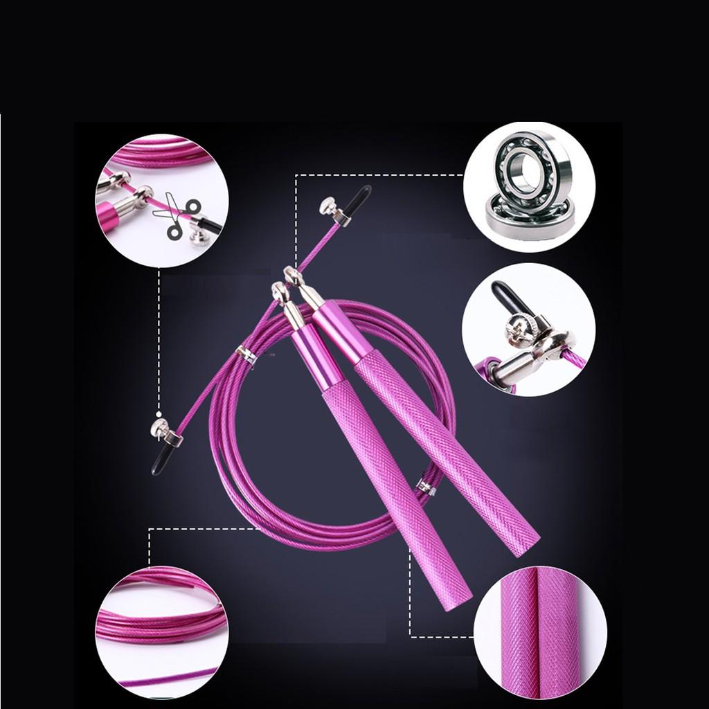 Dây nhảy giảm cân SPORTY TS15 lõi dây thép sợi bọc nhựa PVC, tay nắm hợp kim thép nhôm nhỏ gọn bền bỉ
