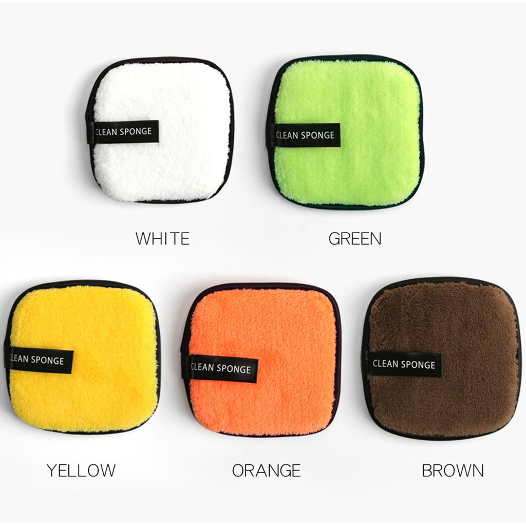 Set Of 5pcs Professional Makeup Removal Square Puffs, Face Makeup Removing Cleaning Puffs Pads