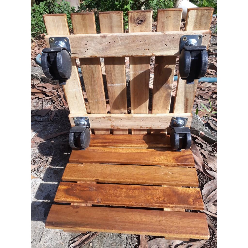 ĐẾ LÓT CHẬU CÂY, CHẬU HOA CÓ BÁNH XE VUÔNG 30CM - GỖ TRÀM MÀU NÂU