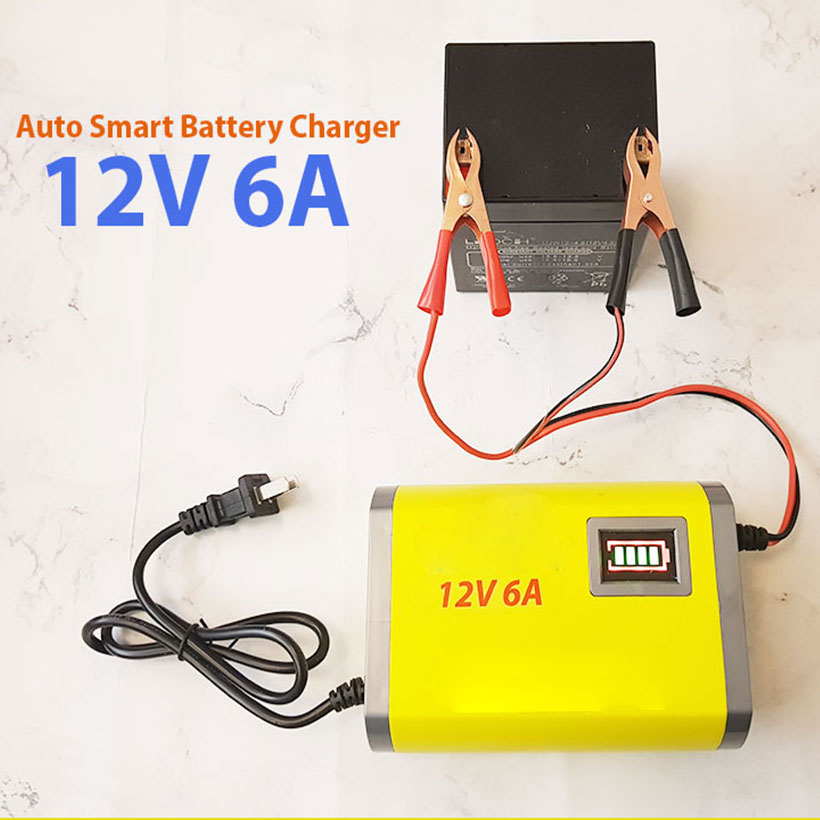 Sạc bình ắc quy 12V 6A 20Ah-80Ah tự động thông minh