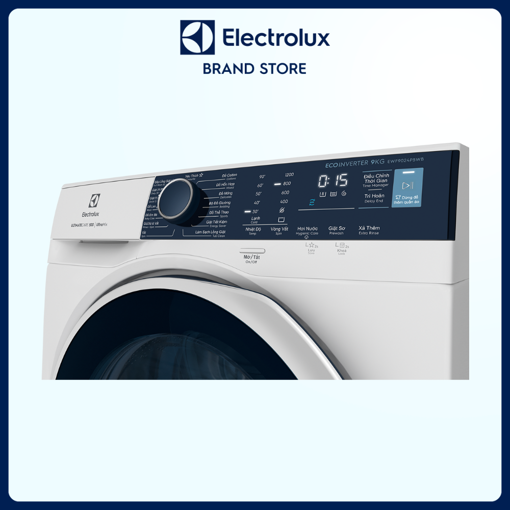 Máy giặt cửa trước Electrolux 9kg UltimateCare 500 - EWF9024P5WB - Công nghệ HygienicCare diệt 99.9% vi khuẩn, êm dịu như giặt tay, giặt sạch sâu [Hàng chính hãng]