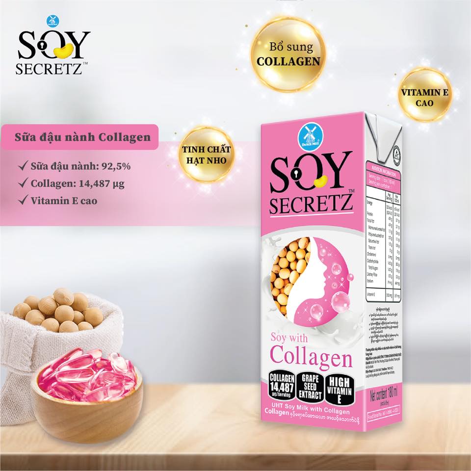 Bộ 2 Lốc Sữa Đậu Nành Kết Hợp Collagen Soy Secretz Nhập Khẩu Thái Lan Giúp Làm Đẹp Da - Tường Minh Store