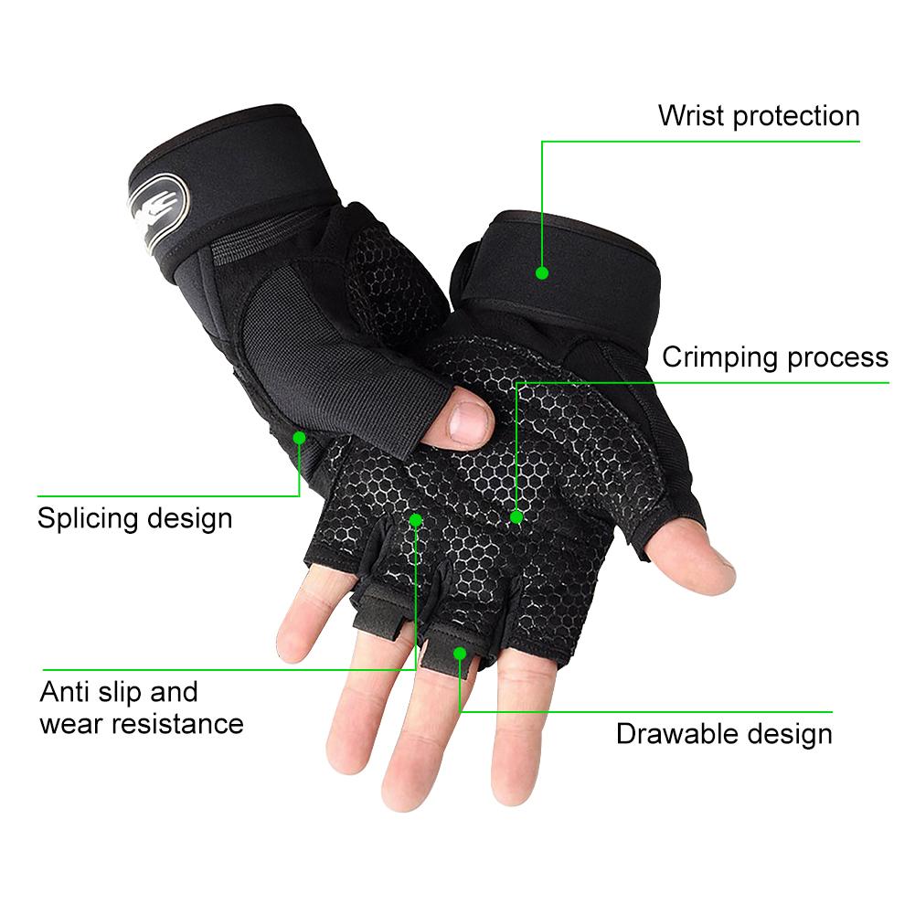 Đi Xe Đạp Fingerless Găng Tay Mùa Hè Mỏng Tập Gym Găng Tay Thể Hình Thoáng Khí Chiến Thuật Chiến Đấu Găng Tay Chống Trượt Chống Sốc Guantes Ciclismo Color: Black red A Size: XL