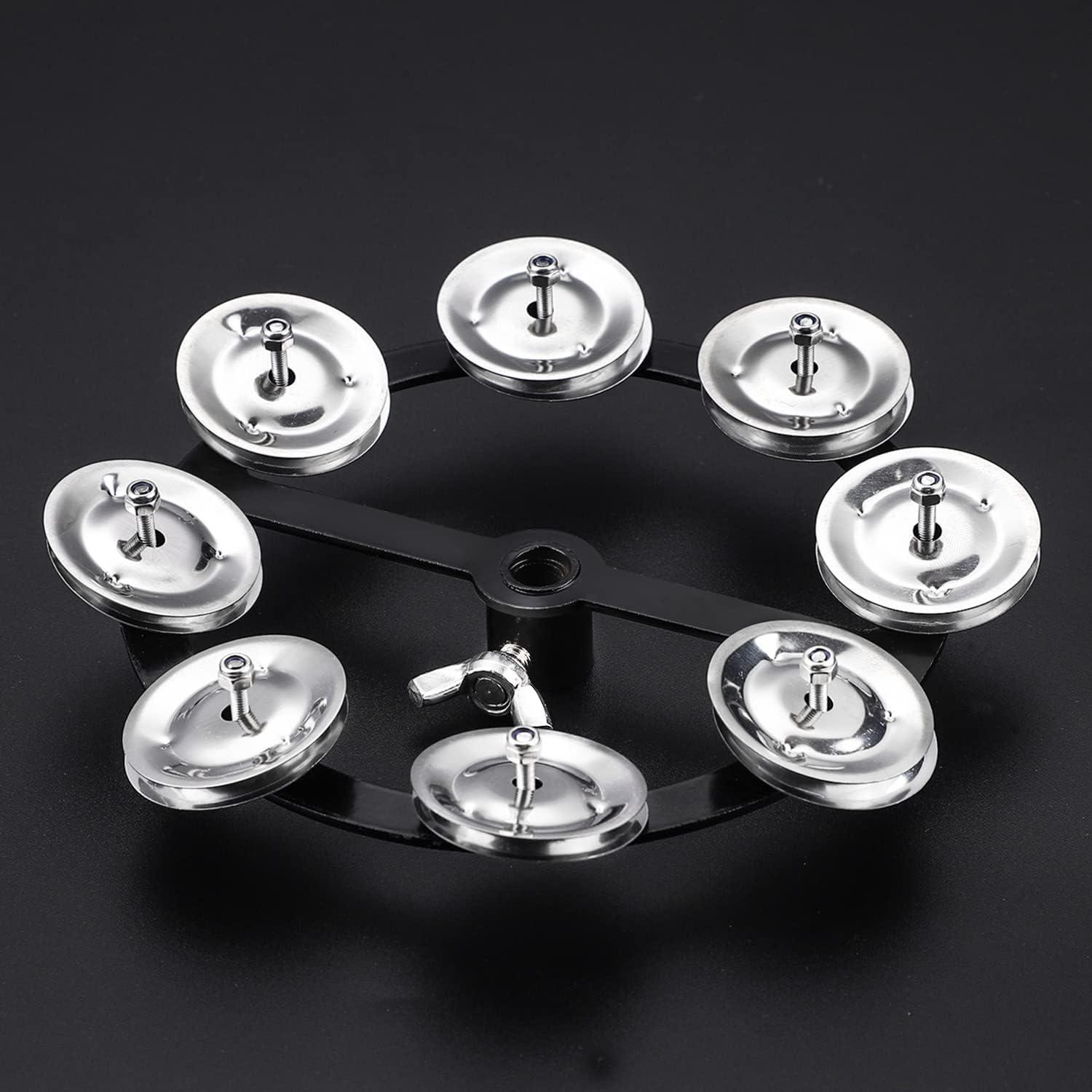 Mount Cymbal Hi-Hat Tambourine với một hàng 8 cặp bằng thép không gỉ, trống Set Tambourine