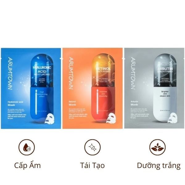Mặt Nạ Hỗ Trợ Dưỡng Trắng, Đều Màu Da Arumtown Hàn Quốc (25g)