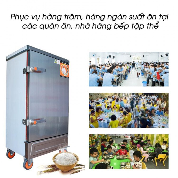 Tủ nấu cơm 4 khay dùng điện NewSun – Thiết kế nhỏ gọn, dễ dàng sử dụng.