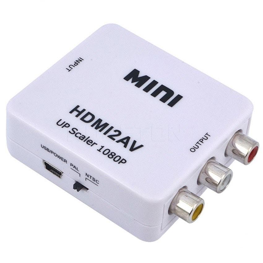 Hộp chuyển tín hiệu HDMI to AV có chip chuyển cho Androi box ra tivi cổng hoa sen Trắng