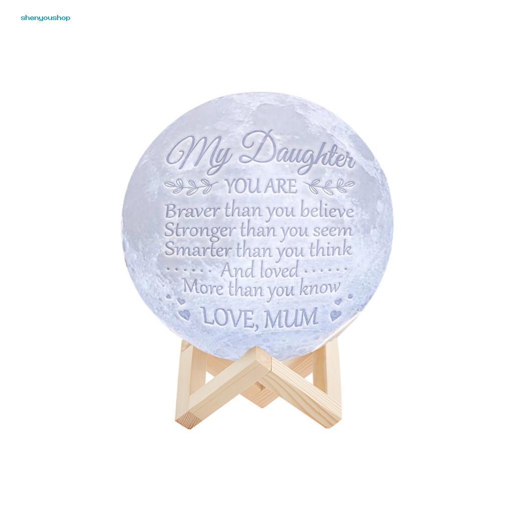 1 Bộ Đèn LED Hình Mặt Trăng 3D Tiết Kiệm Năng Lượng Có Thể Sạc Lại