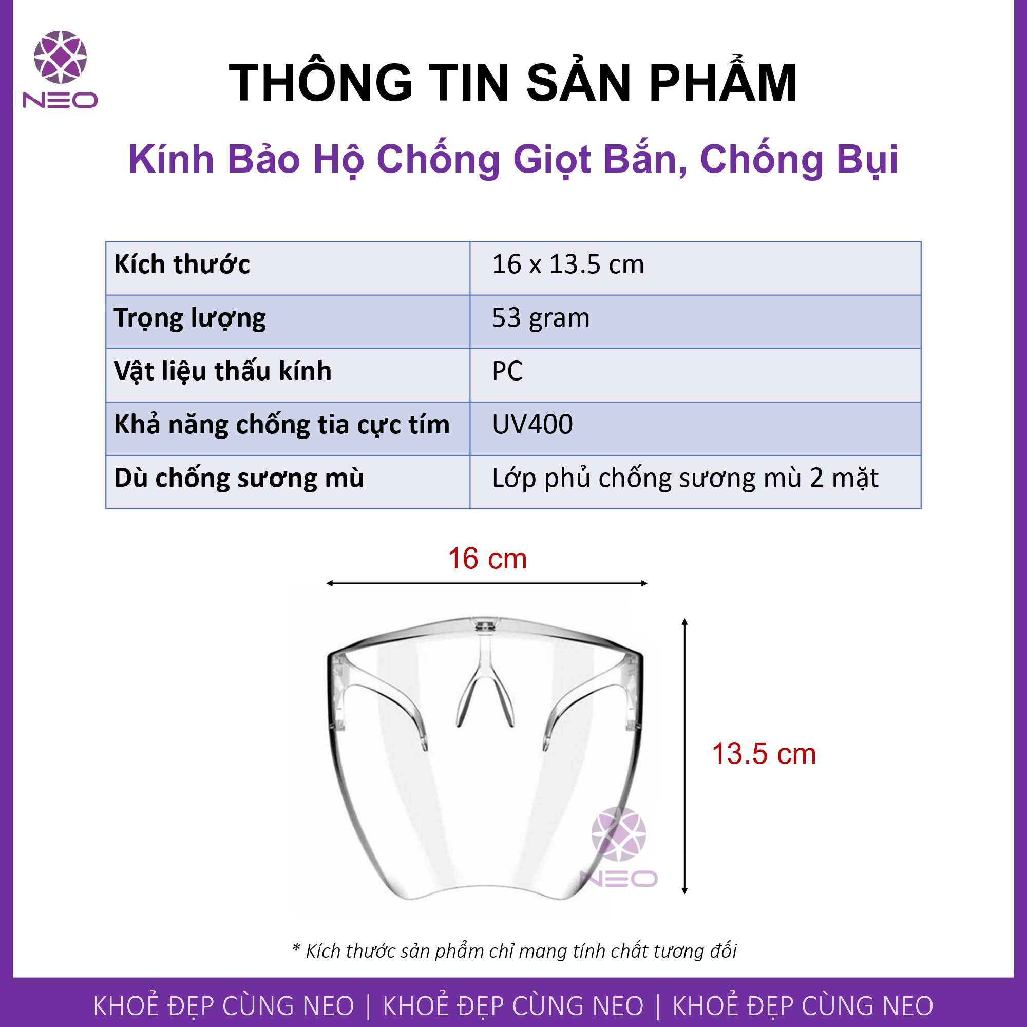 Mặt nạ chắn giọt bắn, kính bảo hộ trong suốt che hết khuôn mặt/ Clear Safety Face Shields Full Face Protective Reusable