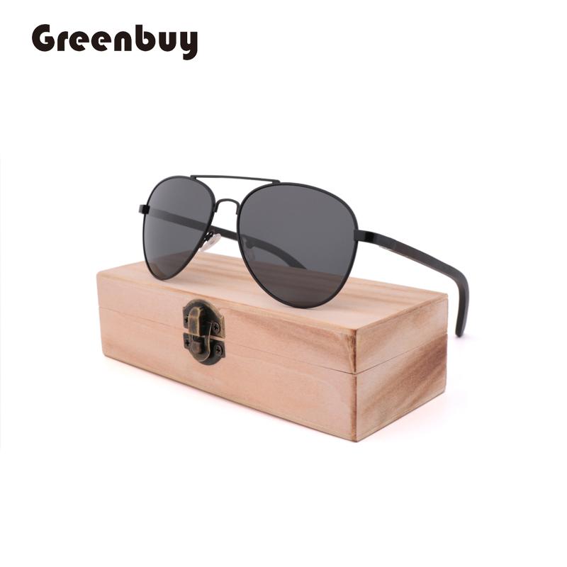 Thời Trang Retro Ổ Hàng Không Bằng Gỗ Kim Loại Nữ Phân Cực Thương Hiệu Thiết Kế Gương Ban Đầu Kính Chống Nắng Cho Nam UV 400