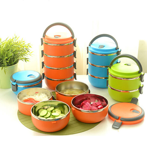 Hộp Đựng Cơm Thực Phẩm 2 Tầng 2 Lớp Có Quai Xách